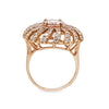 14K Rose Gold Flower Design Diamond Morganite Ring