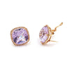 Bijan Fere 18K Rose Gold Pink Amethyst Diamond Earrings 32089/BF2885-E