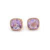 Bijan Fere 18K Rose Gold Pink Amethyst Diamond Earrings 32089/BF2885-E