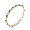 18K White Gold Blue Sapphire and Diamond Bangle Bracelet