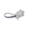 Estate 14K White Gold Sapphire and Diamond Flower Brooch