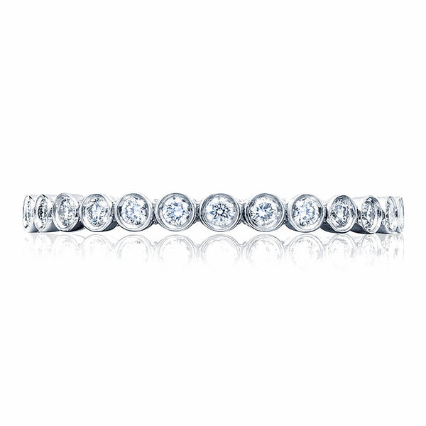 Tacori Sculpted Crescent Round Bezel Droplet Diamond Wedding Band 200-2