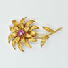 Tiffany & Co. 18K Yellow Gold Ruby and Diamond Ladies Flower Brooch