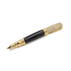 Estate 14K Yellow Gold Black Onyx Diamond Calligraphy Pen Brooch