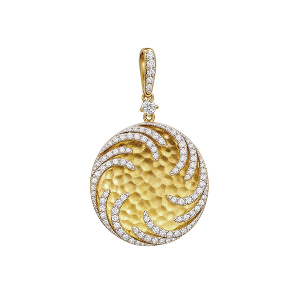 Estate 18K Yellow Gold Handmade Diamond Pendant