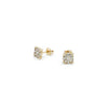 14K Yellow Gold Diamond Stud Earrings