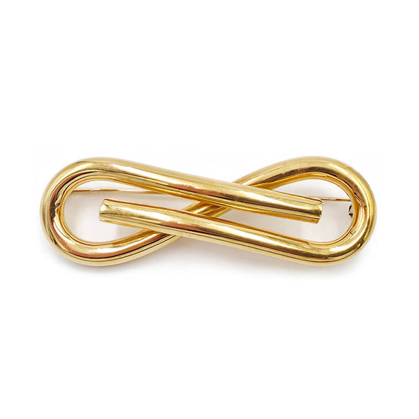 Estate 18K Yellow Gold Italian Infinity Pin