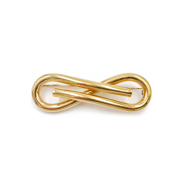 Estate 18K Yellow Gold Italian Infinity Pin