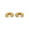 14K Yellow Gold Mesh Design Huggie Earrings, 3.3g