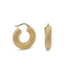 14K Yellow Gold Mesh Design Huggie Earrings, 3.3g