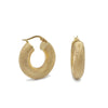 14K Yellow Gold Mesh Design Huggie Earrings, 3.3g