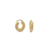 14K Yellow Gold Mesh Design Huggie Earrings, 3.3g
