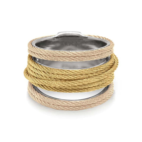 ALOR Carnation & Yellow Cable Simple Stack Ring 02-31-S423-00