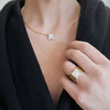 ALOR Yellow Cable Diva Ring with 18kt White Gold & Diamonds 02-37-5114-11