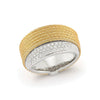 ALOR Classique 18K White Gold Yellow Cable Diamond Ring 02-37-S540-11