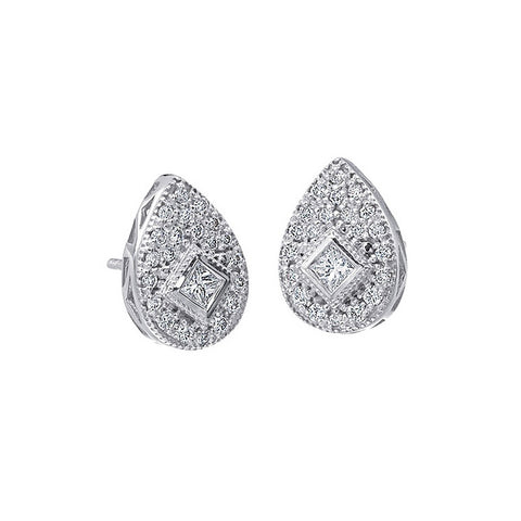 Charriol Flamme Blanche 18K White Gold Diamond Earrings 03-08-8014-11