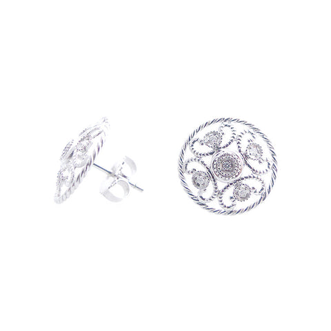 Charriol 18K White Gold Diamond Earrings 03-08-8602-11