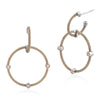 ALOR Carnation Double Hoop Drop Earrings with 18kt Rose Gold & Diamonds 03-26-S632-11