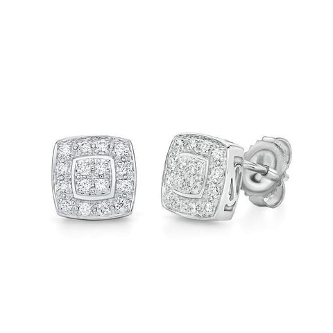 ALOR Classique 18K White Goild Diamond Stud Earrings 03-28-9504-11