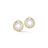 ALOR 18K White Gold & Yellow PVD Cable Diamond Earrings 03-37-S016-11