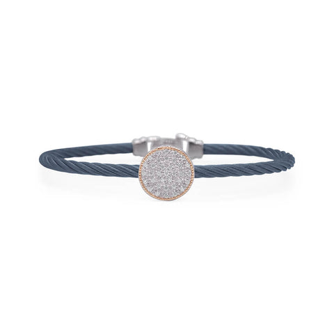 ALOR Blueberry Cable Taking Shapes Disc Bracelet with 18K Gold & Diamonds 04-24-1662-11