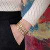 ALOR Yellow Cable Layered Links Bracelet with 18kt White Gold & Diamonds 04-37-6248-11