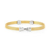 ALOR Classique 18K White Gold Yellow Cable Bangle Bracelet 04-37-S824-11