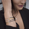 ALOR Black & Grey Cable Colorblock Barrel Station Bracelet 04-54-0917-11