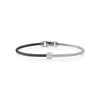 ALOR Black & Grey Cable Colorblock Barrel Station Bracelet 04-54-0917-11