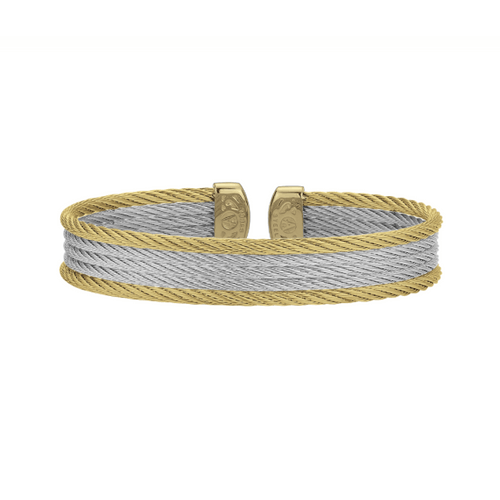 ALOR Yellow & Grey Cable Mini Cuff 04-S605-43-YW