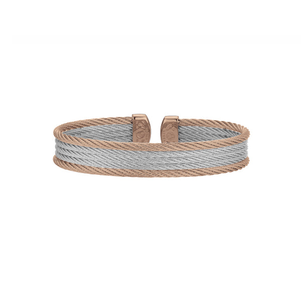 ALOR Rose & Grey Mini Cuff Bangle Bracelet 04-S605-72-CA