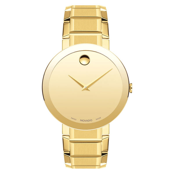 Movado Sapphire 39MM Yellow Gold PVD-finished Swiss Quartz Men's Watch 0607180
