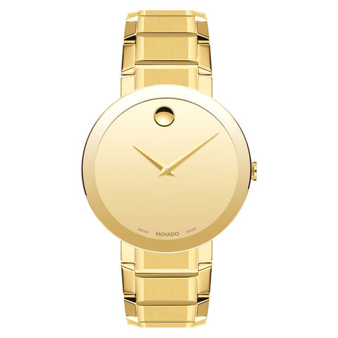 Movado Sapphire 39MM Yellow Gold PVD-finished Swiss Quartz Men's Watch 0607180