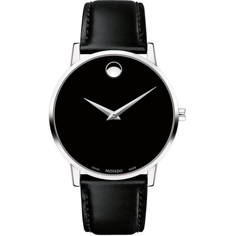 Movado Museum Classic Black Dial Leather Strap Men's Watch 0607269