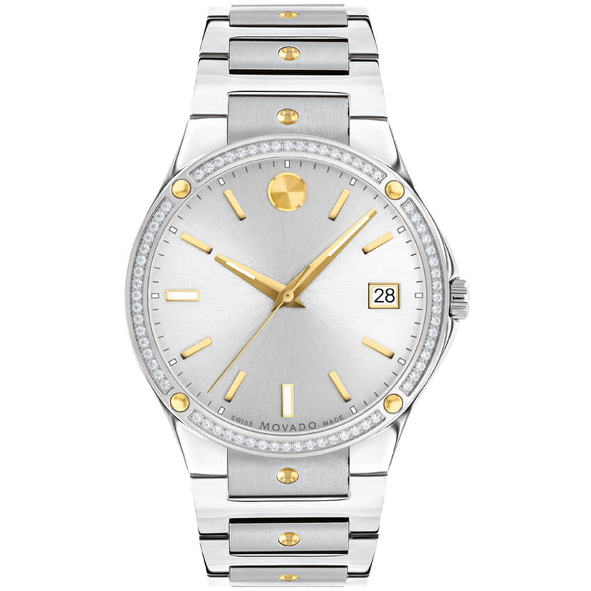 Movado SE Silver Dial Stainless Steel Bracelet Diamond Unisex Watch 06