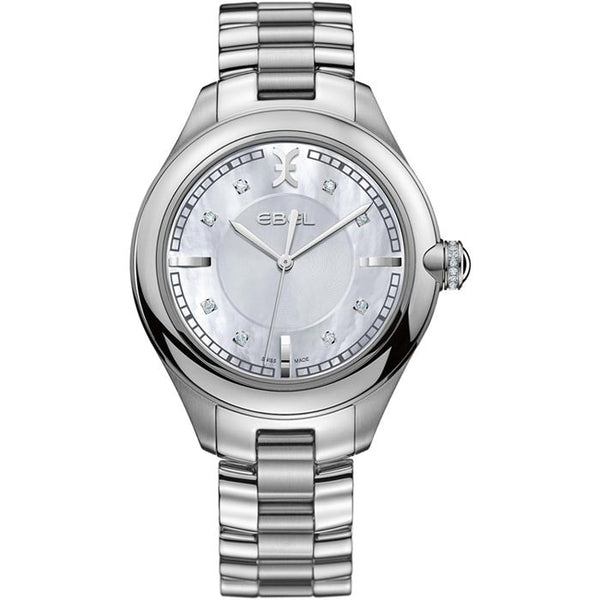 Ebel Women's Swiss Onde MOP Diamond Steel Bracelet Watch 1216136