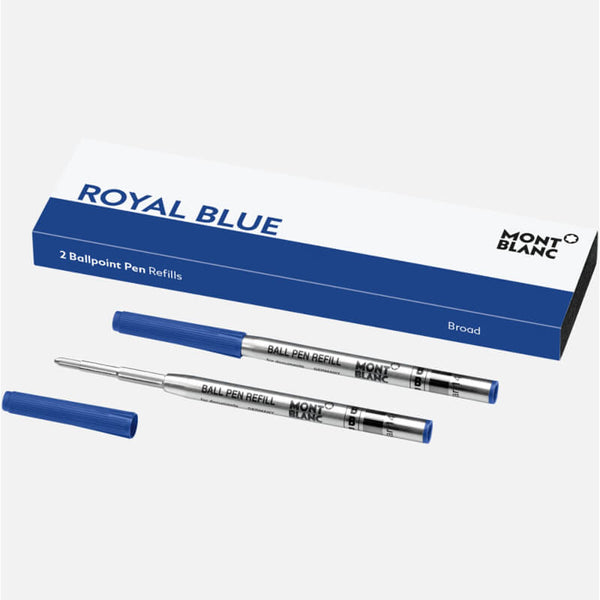 Montblanc 2 Ballpoint Pen Royal Blue Broad Refills MB128215
