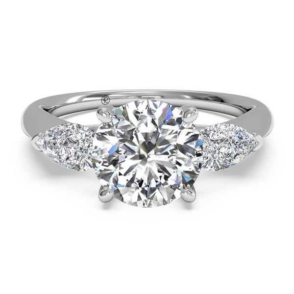 Ritani Modern Three-Stone Diamond Engagement Ring 1RZ1010