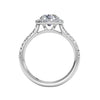 Ritani French-Set Halo Diamond Band Engagement Ring 1RZ1323-4575