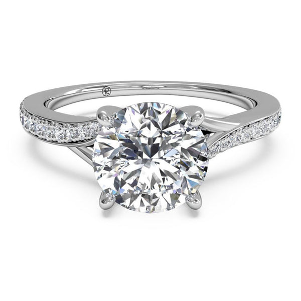 Ritani Modern Bypass Micropavé Diamond Band Engagement Ring 1RZ2490-4562