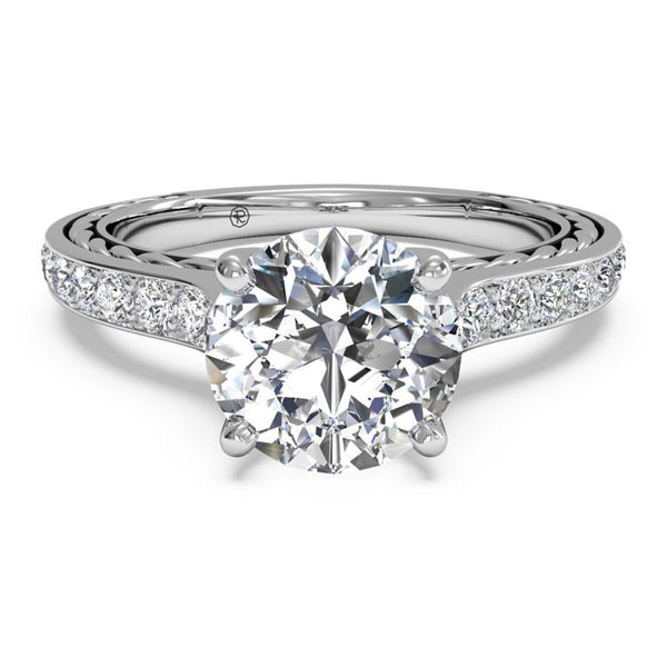 Ritani Solitaire Micropavé Braided Diamond Band Engagement Ring 1RZ2830-4598