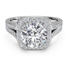 Ritani Masterwork Cushion Halo Diamond 'V' Band Engagement Ring 1RZ3152-4584