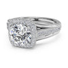 Ritani Masterwork Cushion Halo Vaulted Milgrain Diamond Engagement Ring 1RZ3154-4586