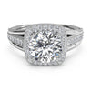 Ritani Masterwork Cushion Halo Vaulted Milgrain Diamond Engagement Ring 1RZ3154-4586