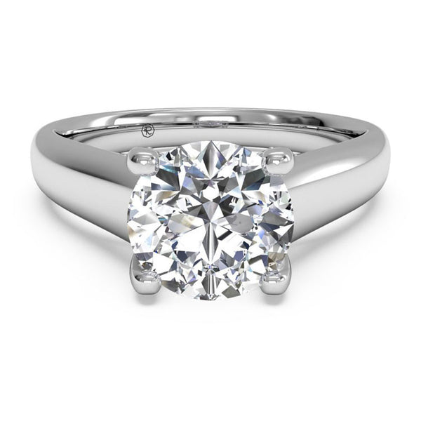 Ritani Solitaire Diamond Engagement Ring with Pavé Tulip Detail 1RZ3245-4564