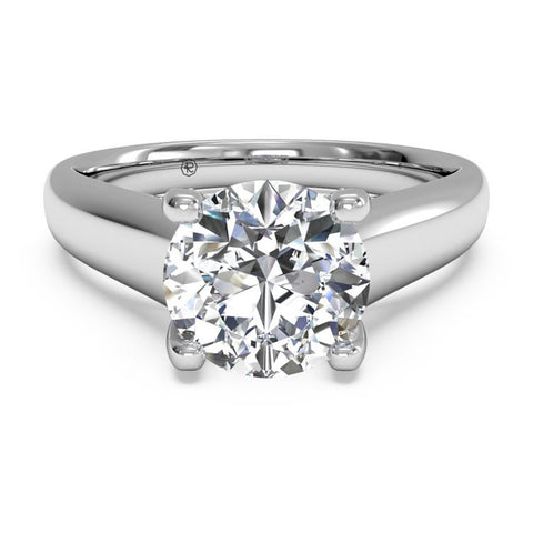 Ritani Solitaire Diamond Engagement Ring with Pavé Tulip Detail 1RZ3245-4964