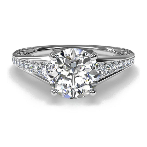 Ritani Lattice Tapered Micropavé Diamond Band Engagement Ring 1RZ4185-4615