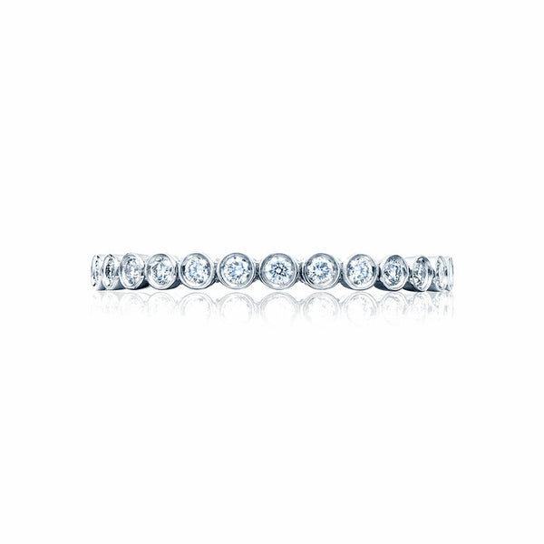 Tacori 18K White Gold 1/2 Way Diamond Wedding Band 200-2