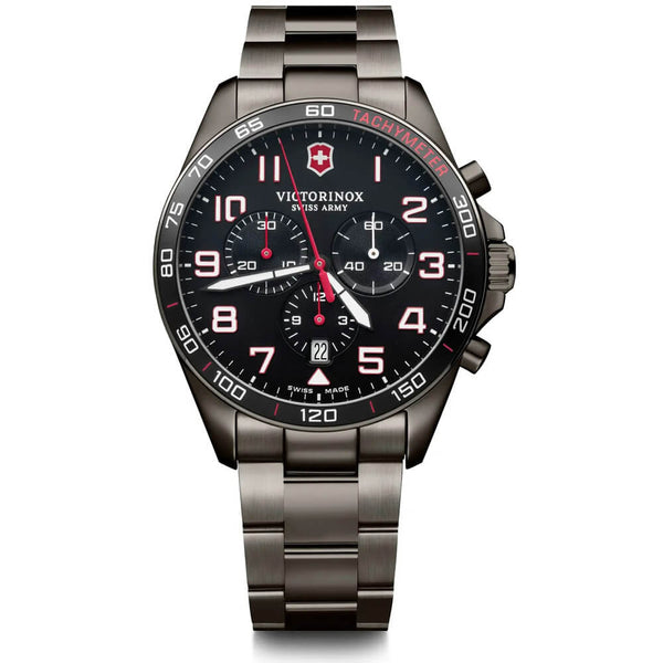 Swiss Army FieldForce Sport Chrono Black Dial Black Stainless Steel Men's Watch 241890