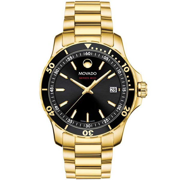 Movado Series 800 40 mm Yellow Gold PVD Swiss Quartz Men's Watch 2600145
